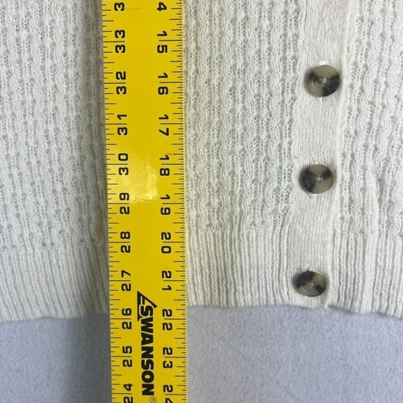 Madewell Sweater Cardigan Womens L Mayfair Alphaca Blend Antique Cream Button - Picture 3 of 7